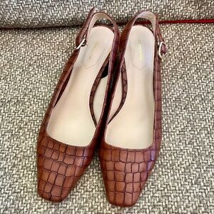 Liz Claiborne Forbes croc sling back shoes size 10